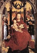 Hans Memling Virgin and Child Enthroned with two Musical Angels oil painting artist